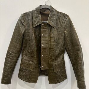 Tom Ford Olive Crocodile Leather Jacket